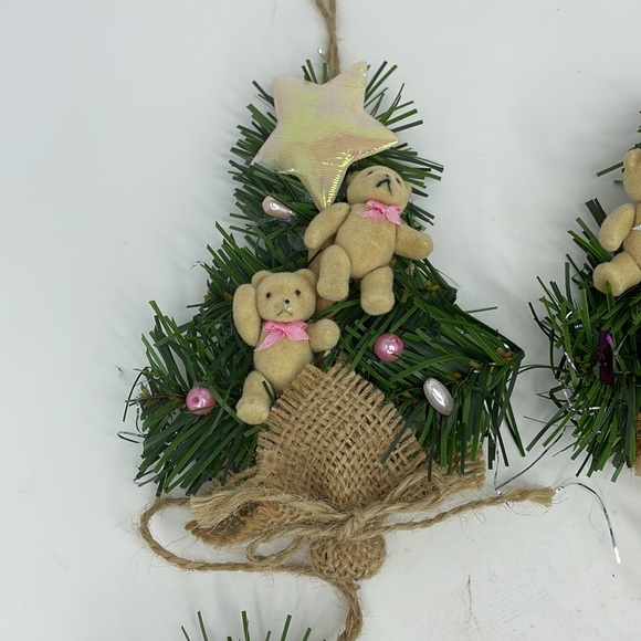Vintage Handmade  Miniature Teddie Bears Christmas Ornaments - Lot of 6 - Picture 5 of 16